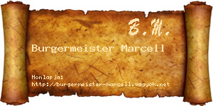 Burgermeister Marcell névjegykártya